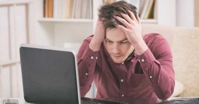 frustrated worker facing remote work challenges